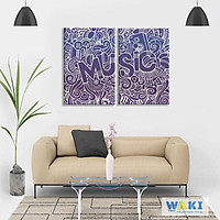 Bộ 2 tranh trang trí “I love music” mẫu 3 - W169