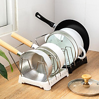 Nhà Bếp Nhà Tổ Chức Nắp Nồi Giá Thép Không Gỉ Nồi Nắp Nồi Kệ Nấu Món Ăn Giá Chảo Bao Da Đứng Phụ Kiện Nhà Bếp