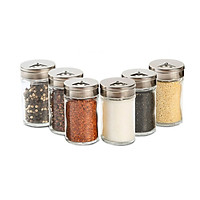 Baxi three only lead-free glass cruet seasoning jar seasoning box kitchen barbecue seasoning bottle set seasoning jar stainless steel 304 cap