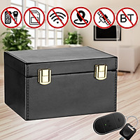 Faraday Box Car Key Signal Blocker Keyless Entry Fob Jammer RFID Case PU Leather