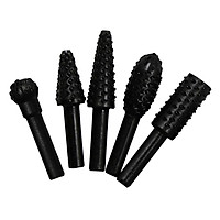 5Pcs Steel Rotary Burr Set 1/4'' 6.35mm Shank Wood Rasp Drill Bits Home Tool
