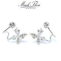 Bông tai nữ bạc 925, khuyên tai bạc nữ hình cánh bướm đẹp dáng kẹp vành Minh Thoa JEWELRY