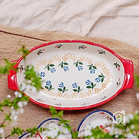 Bộ bát đĩa gốm sứ họa tiết Cherry Rose xinh xắn làm quà sinh nhật tân gia quà cưới CÓ SẴN CÁC MÓN tại Nhà của Nâu