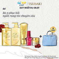 Bộ 5 sản phẩm Tsubaki Phục hồi ngăn rụng tóc chuyên sâu (Gội Xả 490ml/chai + Kem Xả 180g + Mặt nạ tóc 180g + Dầu dưỡng 50ml)