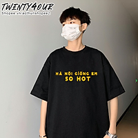 Áo Phông Tay Lỡ Nam Nữ Unisex Việt Nam Hà Nội Giống Em So Hot 100% Cotton Thoáng Mát Phong Cách Dáng Suông
