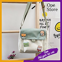 Túi đeo chéo Hàn Quốc, túi vải canvas, túi chéo đi học