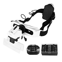 5/10/15/20X Magnifying Headset with LED Light Magnifying Glass Head Mounted Jewelry Loupe Magnifier with Multiple Lens 2