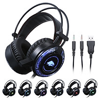 Tai Nghe Chơi Game Có Dây Giảm Tiếng Ồn Có Đèn Chiếu Sáng Thiết Kế 2 * Cổng 3,5mm