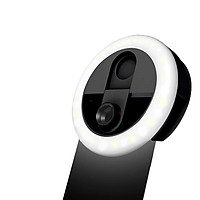 3-in-1 Mini Clip-on Smartphone Fill-in Light & Mobile Phone Camera Lens Kit 3 Levels Brightness LED Light 0.63X Wide
