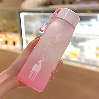Bình Nước Nhựa Nắp Vặn Dây Treo Họa Tiết Hươu Và Trăng Sao Tiện Dụng Phù Hợp Với Mọi Lứa Tuổi 560ml
