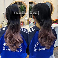 ngoặm xoăn ombre hồng khói