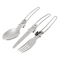 Outdoor Camping Hiking Travelling Picnic Portable Tableware Set Eco-friendly Stainless Steel Spoon Fork Knife With