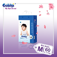 Bỉm quần GOLDGI+ Size M 60 miếng (cho trẻ từ 6-11kg)