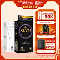 Combo 1 Hộp Bao Cao Su LifeStyles Zero 12 bao + 1 Hộp Bao Cao Su LifeStyles SKYN Elite Non-latex 10 bao