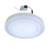 Đèn Led ốp trần 24w ( 18w +6w) tròn nổi 2 màu 3 chế độ sáng trắng+viền sáng màu Posson LP-Ro18-6B-G