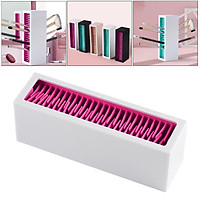 Makeup Brushes Holder Silicone Storage Rack for Cosmetic Tools White Red