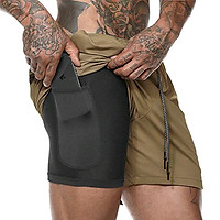 Quần short thể thao nam 2 lớp có túi trong Gymlink K-95