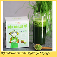 Bột cỏ lúa mì hữu cơ sấy lạnh Dalahouse - Hộp 20 gói 3gr tiện lợi - Hỗ trợ thải độc Gan và Máu, Ngăn ngừa và hỗ trợ tiểu đường, Hỗ trợ tiêu hóa, giảm táo bón