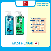 Sữa tắm cho nam giới Pharmaact Cool 600ml Nhật Bản, bạc hà mát lạnh
