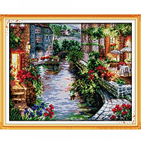 Bộ Tranh Thêu Chữ Thập 14CT Ngôi Nhà Bên Hồ (50x41cm)