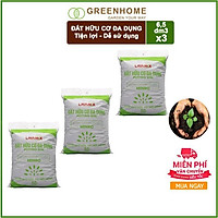 Bộ 3 Đất Sạch Hữu cơ Đa dụng Trồng Rau, Hoa Kiểng Lavamix 6.5dm Tiện Lợi, Dễ Sử Dụng