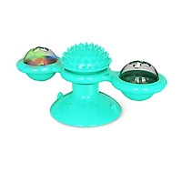 Interactive Windmill Cat Toys with Catnip : Cat Toys for Indoor Cats Funny Kitten Toys with LED Light Ball Suction