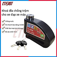 Khóa đĩa chống trộm CTFAST cho xe máy, xe đạp - chất liệu hợp kim không gỉ, âm thanh báo động 110dB