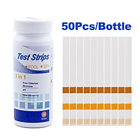 50Pcs/Bottle Test Strips 6 IN 1 for Swimming Pool SPA Chlorine pH Alkalinity Water Hardness