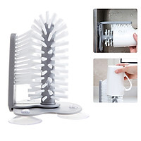 Water Bottle Cleaning Brush Glass Washer Brush Cleaner Glass Cup Washer with Suction Base Bristle Brush for Glass Cup