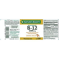 Viên Uống Nature's Bounty Vitamin B12 2500mcg Hỗ Trợ Trau Đổi Chất Và Hệ Thần Kinh (75 Viên)
