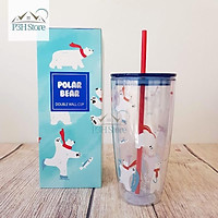 Ly nhựa 2 lớp có ống hút Lock&Lock dung tích 750ml HAP507 HAP509