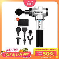 Máy (súng) massage cầm tay 9 tốc độ trị đau nhức giãn cơ Fascial Gun BOOSTER E - 135W, 6 đầu