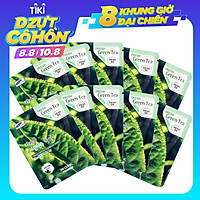 Combo 10 Gói Mặt Nạ Trà Xanh Dưỡng Da 3w Clinic Fresh Greentea Mask Sheet 100% Cotton (23ml/Miếng)