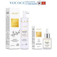 Combo dưỡng trắng da mặt và toàn thân Yococi gồm 1 serum dưỡng trắng da mặt 20ml + 1 kem dưỡng trắng body 150g