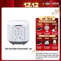 Nồi cơm điện tử Tefal RK733168 - 1.8L 750W - Lòng nồi niêu vân đá cao cấp - Giữ ấm 12 tiếng - Công nghệ Fuzzy Logic - Hàng chính hãng