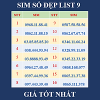 SIM SỐ ĐẸP VIETTEL DỄ NHỚ - ĐĂNG KÝ ONLINE CHÍNH CHỦ - Chọn List 09 - Hàng Chính Hãng