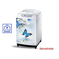 Decal Dán Tủ Lạnh - Máy Giặt 3D Hoa Bướm Xanh Hue Decor Siêu Bền Chống Nước, Sẵn Keo Dễ Dán Tại Nhà