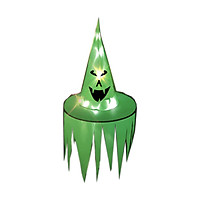 Halloween Hat Hanging Lighted Witch Hat Serrateed Smiling Face Led Hat Halloween Decorations Glowing Witch Hat Lights