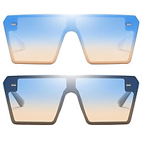 2Pcs Trendy Womens Sunglasses Party Oversized Frames Anti UV Shades Eyewear