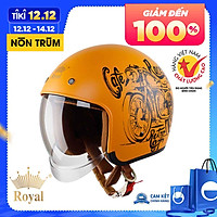 Nón bảo hiểm 3/4 ROYAL M139 có kính âm V7 NHÁM