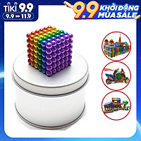 Nam châm vĩnh cửu - Bi nam châm xếp hình - Đồ chơi thông minh an toàn cho trẻ tử 13 tuổi, một hộp 216 viên, đường kính bi 5mm, có nhiều màu
