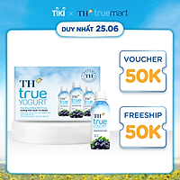 Thùng 48 chai sữa chua uống tiệt trùng hương việt quất tự nhiên TH True Yogurt 180ml (180ml x 48)