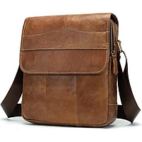 Túi đeo chéo nam da bò thật T44 27x22x7.5cm đựng ipad (Nâu đậm-Nâu-Nâu sáng)
