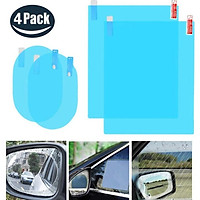 Bộ 4 miếng dán chống bám nước mưa, 2 miếng dán kính (200*160mm), 2 miếng dán gương chiếu hậu (145*100mm)