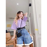 Set Crt Áo Ngắn Kèm Bra 3 Màu, Set Áo Croptop