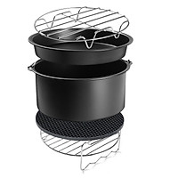 5 In 1 Air Fryer Frying Cage Black Kit Baking Pizza Pan Cake Barrel Cook
