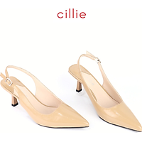 Giày cao gót nữ Cillie mũi nhọn hở hậu cao 7cm 1201