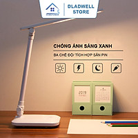 Đèn học để bàn, đèn đọc sách LED tích điện di động Homepower gập 2 chỗ - 3 chế độ ánh sáng vàng bảo vệ mắt, chống cận Pin 2500mAh
