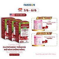 Combo 3 hộp viên uống glutathione Faroson Glutamax 1000 trắng da mờ nám chống nắng 30 viên