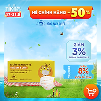 Khẩu trang Bông Bạch Tuyết Trẻ Em 3 lớp 6 - 11 tuổi (30 cái/ hộp)